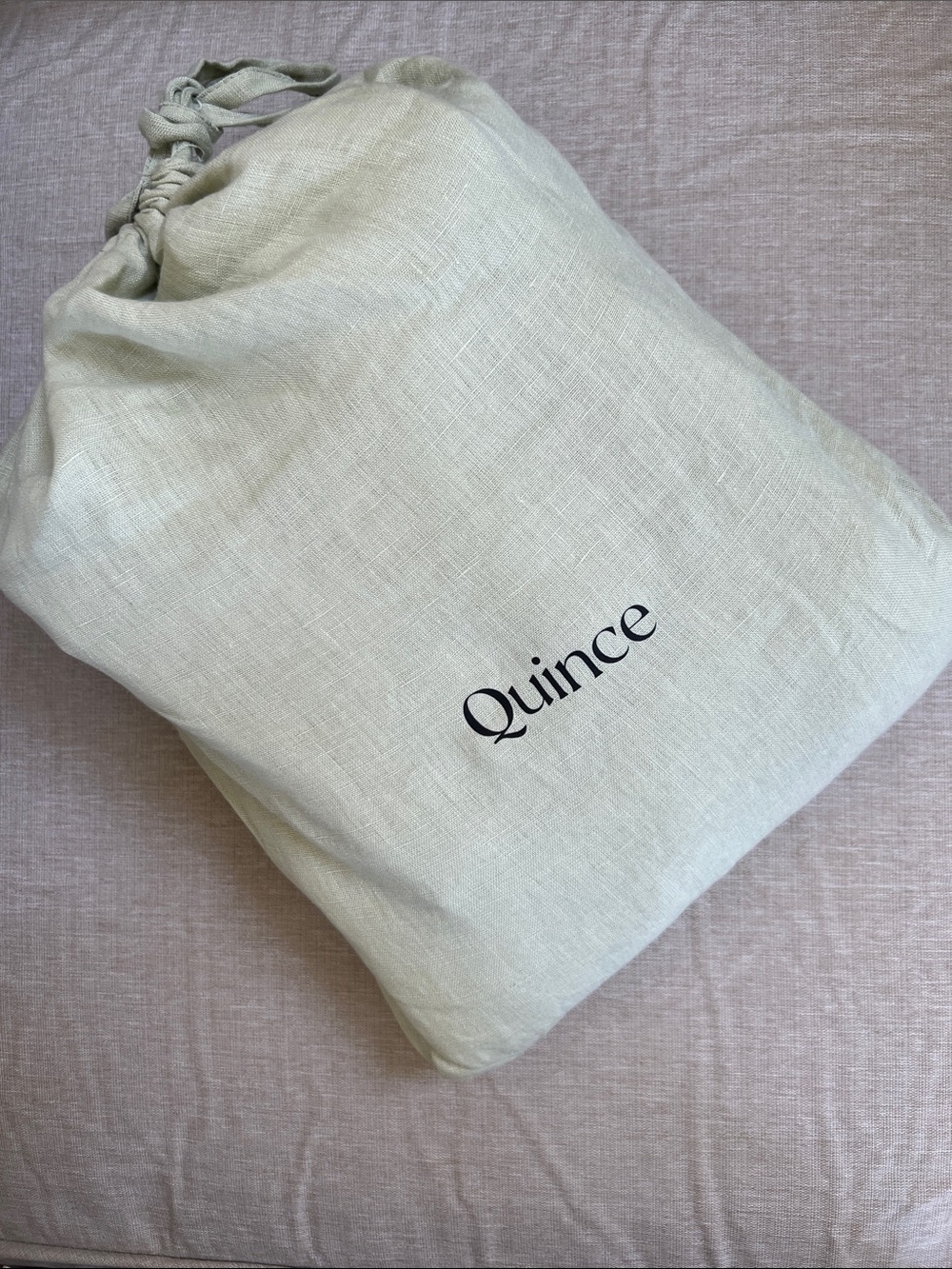 Quince European Linen Duvet Cover Set Light Green Twin - Picture 2 of 6